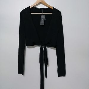 BCBG wrap sweater black cardigan